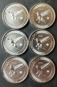 Lot of Six 2020 Canada $2 1/2oz Silver Red-Tailed Hawk Coins