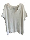 CAbi Classico Blouse Top Womens SM Ivory White Pullover V-Neck Dolman #5021 (b)