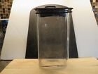 Vintage 1940's Embossed Clear Glass Mail Box With Metal Hanging Bracket