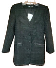 ZARA NWT size M textured black studded blazer dress long sleeves