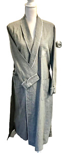 Polo Ralph Lauren Gray & White Window Pane Check Robe Mens  100% Cotton size Med