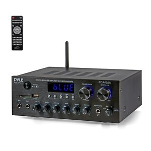 Pyle Stereo Amplifier Audio Receiver Sound System - Bluetooth Wireless Streaming