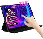 4K IPS UHD 3840X2160 Portable Monitor 12.5 Inch 10 Point Touch Screen HDR