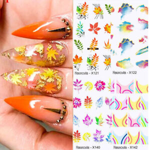 Nail Water Decals Stickers Wave Leaves Flower Butterfly Nail Art Decoration✯