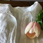 Antique 1900s EDWARDIAN / VICTORIAN White Cotton Pleated Embroidered Nightgown