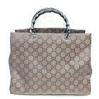 Gucci Hand Bag Bamboo Brown Nylon 3548942
