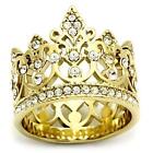 Royalty Queen Princess Crown 14k Gold Plated CZ Woman's Fashion Ring