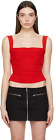 Miaou Imogene Red Cropped Corset Tank Top Size Large Retail $245