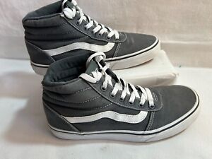 Vans Off The Wall SK8 Gray White High Top Sneakers ~ Womans Sz 8