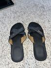 COACH JANINE BLACK & GRAY SANDALS US 8.5 USED CONDITION