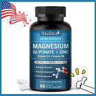 New Listing60pc Magnesium Glycinate Pills 500mg High Absorption Vitamin D3+B6 Sleep Support