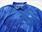 NWT Adidas golf polo, men's XL, XXL, blue, floral pattern, polyester, $65