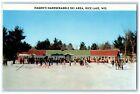 c1960 Exterior Hardscrabble Ski Area Hagen Motel Rice Lake Wisconsin WI Postcard