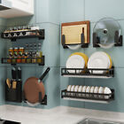 Kitchen Storage Rack Dish Spice Shelf Utensils Holder Wall Mounted Hanging Stand