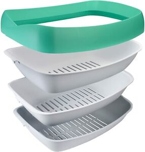 Luuup Litter Box 3 Sifting Tray Cat Litter Box Easy to Clean Non Stick