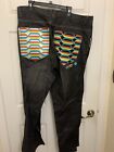 Coogi Mens Embroidered Multicolor Pockets Blue Jeans 42x35