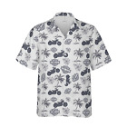 [SALE]harley davison hawaiian shirt, button down shirt vintage light grey