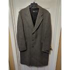 Men's Vintage Witty Brother's Wool Topcoat Overcoat Gray Herringbone size 44R
