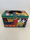 Vintage Sanrio Keroppi Frog Metal Green Tin Handle Storage Case Lunch Box Rare