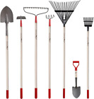 New Listing7-Piece Shovels Rakes Hoe Set Garden Tools Gifts for Women Long Wood Handle Poin