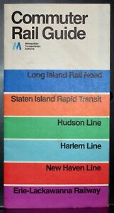 1974 MTA Commuter Rail Guide Map NY Vintage Original Joan Charysyn-Vignelli