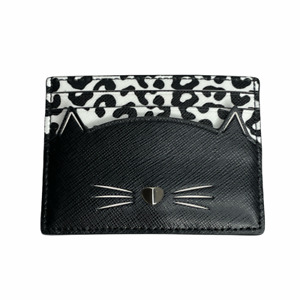 Kate Spade Meow Cat Small Slim Cardholder Black and White