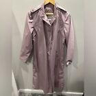 London Fog Women 10 Mauve Pink Vintage Long Trench Coat Maincoats Weatherwear