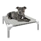 Elevated Dog Bed Cooling Dog Cat Cot Indoor Outdoor Waterproof Pet Bed Gray NEW