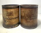 Lot Of 2 Vintage Gargoyle Mobilgrease 1lb Oil Cans