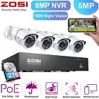 ZOSI 4K 8CH POE NVR  Home Outdoor security  5MP Camera System 120ft Night Vision
