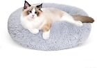 Cat Bed for Indoor Cats, 20 Inch Calming Soft Plush Cat Bed Dog Bed for Small Me