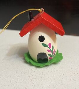Vintage Goula Wooden Christmas Ornament Birdhouse Made In Spain