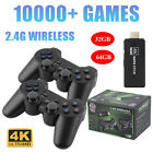 HDMI 4K Wireless Video Game Console Retro 10000+Games TV Stick 64G+2 Controllers