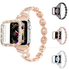 Bling Iwatch band wrist strap pc Case For Apple Watch Series 9 8 7 6 5 4 3 SE 2