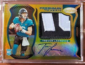 2021 Panini Certified Trevor Lawrence Mirror GOLD RPA LETTER PATCH 15/15 Jaguars