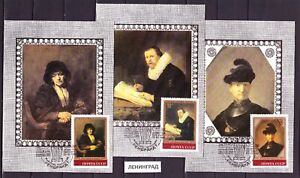 New ListingRussia, 1983 Rembrandt painting 6 maxi-card, Mi#5259-64, spec. cancel. LENINGRAD