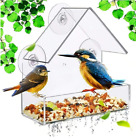 1pc Transparent Outdoor Bird Feeders with Strong Suction Cups Bird Cage Box