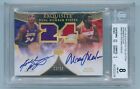 2007-08 UD Exquisite Collection Kobe Bryant Moses Malone Dual Patch Auto /24 BGS