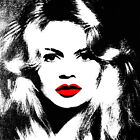 Andy Warhol Brigitte Bardot Red Lips Canvas Print 17 x 17