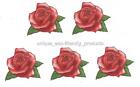 LOT 5 RED ROSES OPENED ROSE WITH LEAVES Temporary Tattoo SEE SIZE