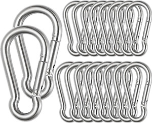 16PCS Stainless Steel Spring Snap Hook Carabiner Clips Heavy Duty M8 (5/16in) US