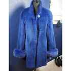 Gorgeous Blue Sheared knitted Beaver & Fox Fur Stroller Coat Jacket
