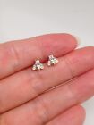 Gold Cz Bumble Bee Stud Earrings 925 Sterling Silver Dainty Tiny Bee Post 6mm