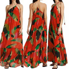 Farm Rio Dress Women Red Heliconia One Shoulder Satin Palm Print Maxi new