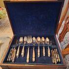 Vintage Holmes & Edwards Lovely Lady Inlaid Silver Plate Flatware Set, 47 pieces