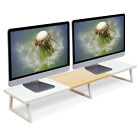 42 inch Large Dual Monitor Riser, Extra Long Monitor Stand Riser Wide TV Stand