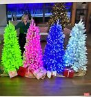Kringle Express SILVER- GREEN- PINK  Tinsel Frosted Pre-lit 5ft. Christmas Tree