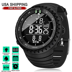 Waterproof Men's Military Tactical LED Digital Sports Watch Backlight Wristwatch