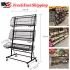 Adjustable Retail Display Rack 3 Tier Stand Metal Wire Snack Candy Fruit 60cm