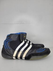 RARE Adidas John Smith Adistrike Wrestling Shoes Size 11.5 Black Blue Boxing MMA